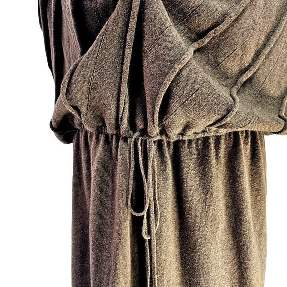 Studio M Drawstring Dress Easy Wear Knit Adjustable Blouson Womens L Brown - Picture 8 of 9